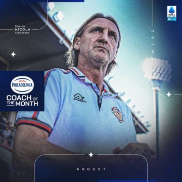 两战两胜!官方:克雷莫内塞主帅大卫-尼科拉当选意甲8月最佳教练